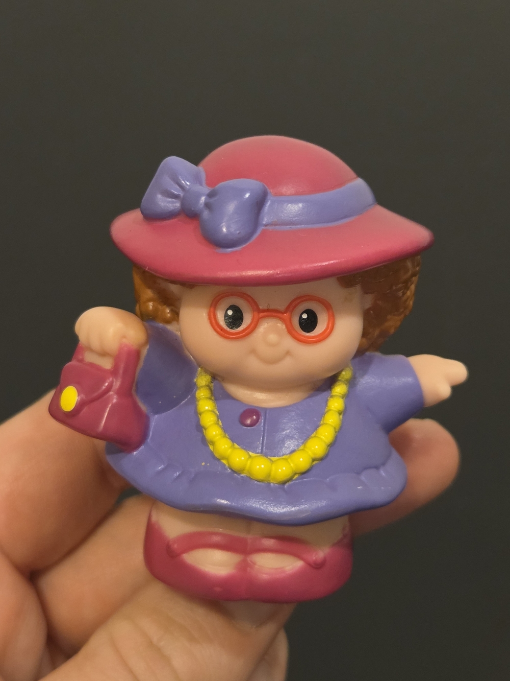 Little People Maggie Purple Dress Pink Hat And Purse